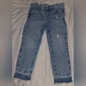 Cat & Jack Light Blue Frayed Hem Cropped Jeans